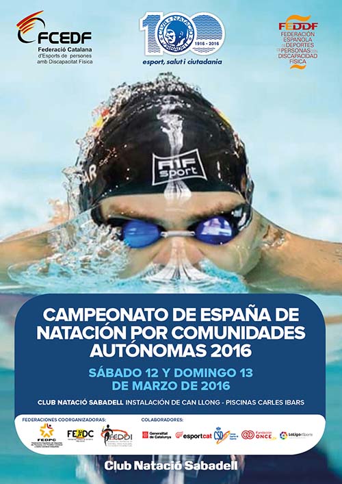 Cartel del Campeonato de España de Natación por Comunidades Autonómas - FEDPC